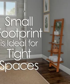 Hastings Home 5-Tier Ladder-Style Leaning Bookcase - Cherry Finish -Bookshelves Sales Shop unnamed file 2850