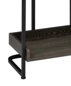 67.5" Bookcase with 4 Tier Storage and Metal Frame Brown/Black - Benzara -Bookshelves Sales Shop unnamed file 2859