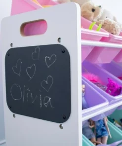 9 Bin Toy Storage Organizer with Chalkboard Side Panel White - Humble Crew -Bookshelves Sales Shop unnamed file 286