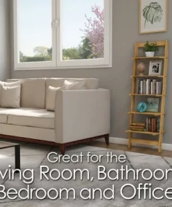 Hastings Home 5-Tier Bookshelf - 50" Tall, Pickled Oak Wood Finish -Bookshelves Sales Shop unnamed file 2875