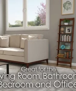 Hastings Home 5-Tier Wooden Ladder-Style Bookcase - Walnut Finish -Bookshelves Sales Shop unnamed file 2879