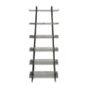 74" 6 Tier Wooden Ladder Storage Bookshelf with Metal Frame Gray/Black - The Urban Port -Bookshelves Sales Shop unnamed file 2880