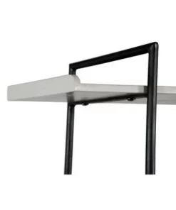 74" 6 Tier Wooden Ladder Storage Bookshelf with Metal Frame Gray/Black - The Urban Port -Bookshelves Sales Shop unnamed file 2882