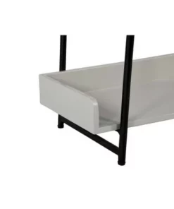 74" 6 Tier Wooden Ladder Storage Bookshelf with Metal Frame Gray/Black - The Urban Port -Bookshelves Sales Shop unnamed file 2884