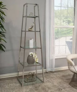78.9" Stainless Steel Etagere Silver - Sagebrook Home