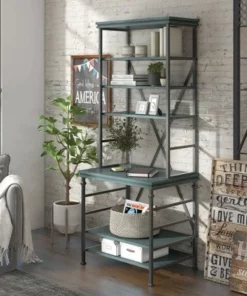 78" Lairg Bookcase - miBasics Antique White/black -Bookshelves Sales Shop unnamed file 2908