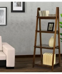 Flora Home 60" Folding Slatted Bookcase-4 Shelf -Bookshelves Sales Shop unnamed file 2918