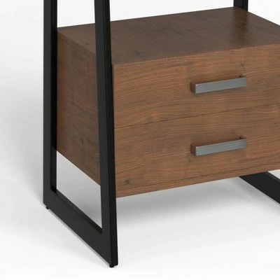 18.5" Hawkins Metal/Wood Ladder Shelf with Storage Walnut - WyndenHall 8 18.5" Hawkins Metal/Wood Ladder Shelf with Storage Walnut - WyndenHall - Image 6