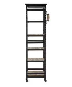 72" Wooden Bookshelf with 5 Cases and Casters Brown - Benzara -Bookshelves Sales Shop unnamed file 2928