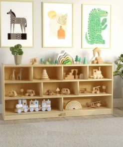 ECR4Kids Building Block Storage Cart - 9-Cubby Birch Cabinet on Casters, 48" H -Bookshelves Sales Shop unnamed file 293