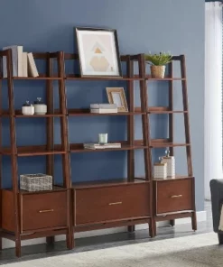 70.5" 3pc Landon Bookcase Set - Crosley White