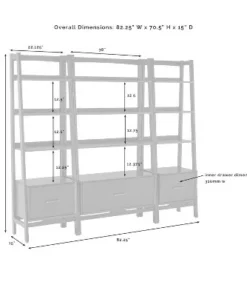 70.5" 3pc Landon Bookcase Set - Crosley White -Bookshelves Sales Shop unnamed file 2935