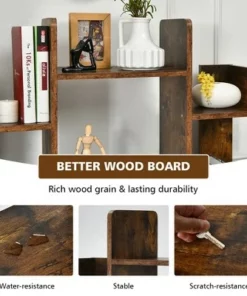 Costway Bookshelf Tree-Shaped Bookcase w/13 Storage Shelf Rustic Industrial Style -Bookshelves Sales Shop unnamed file 2967