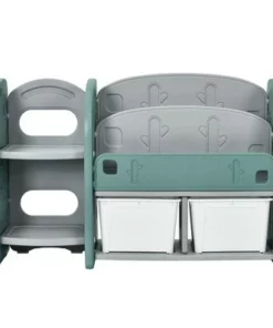 Costway Kids Toy Storage Organizer w/ 2-Tier Bookshelf & Plastic Bins -Bookshelves Sales Shop unnamed file 2991
