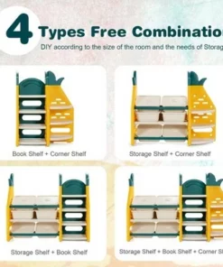 Costway 3-in-1 Kids Toy Storage Organizer Bookshelf Corner Rack w/ Plastic Bins 17 Costway 3-in-1 Kids Toy Storage Organizer Bookshelf Corner Rack w/ Plastic Bins -Bookshelves Sales Shop unnamed file 2998