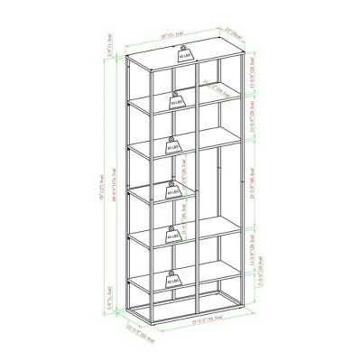 70" Modern Industrial 5 Shelf Bookcase Plant Stand - Saracina Home Gray Wash 9 70" Modern Industrial 5 Shelf Bookcase Plant Stand - Saracina Home Gray Wash - Image 7