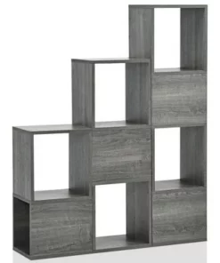 Costway Bookshelf Free Combination Bookcase Storage Organizer Display Shelf Gray -Bookshelves Sales Shop unnamed file 3012
