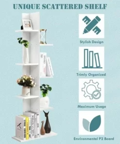 Costway Open Concept Bookshelf Plant Display Shelf Rack Storage Holder Wooden White -Bookshelves Sales Shop unnamed file 3015
