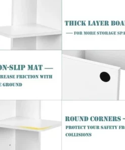 Costway Open Concept Bookshelf Plant Display Shelf Rack Storage Holder Wooden White -Bookshelves Sales Shop unnamed file 3016