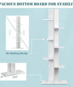 Costway Open Concept Bookshelf Plant Display Shelf Rack Storage Holder Wooden White -Bookshelves Sales Shop unnamed file 3017