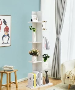 Costway Open Concept Bookshelf Plant Display Shelf Rack Storage Holder Wooden White -Bookshelves Sales Shop unnamed file 3018