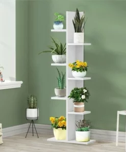 Costway Open Concept Bookshelf Plant Display Shelf Rack Storage Holder Wooden White -Bookshelves Sales Shop unnamed file 3019