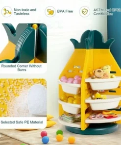 Costway Kids Toy Storage Organizer 360° Revolving Pineapple Shelf w/Plastic Bins -Bookshelves Sales Shop unnamed file 3027
