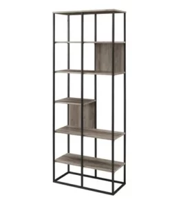 70" Modern Industrial 5 Shelf Bookcase Plant Stand - Saracina Home Gray Wash 19 70" Modern Industrial 5 Shelf Bookcase Plant Stand - Saracina Home Gray Wash -Bookshelves Sales Shop unnamed file 303