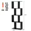Costway 4-tier S-Shaped Bookcase Free Standing Storage Rack Wooden Display Decor Black -Bookshelves Sales Shop unnamed file 3043