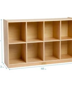 ECR4Kids Birch 8-Compartment School Cubby Storage, Kids Wood Shelf Organizer
