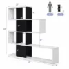 Costway 5-Tier Bookshelf Corner Ladder Bookcase Display Storage Rack Black White -Bookshelves Sales Shop unnamed file 3106