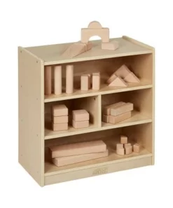 ECR4Kids Building Block Storage Cart - 4-Cubby Birch Cabinet on Casters, 24" H -Bookshelves Sales Shop unnamed file 311
