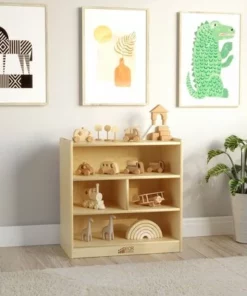 ECR4Kids Building Block Storage Cart - 4-Cubby Birch Cabinet on Casters, 24" H -Bookshelves Sales Shop unnamed file 313