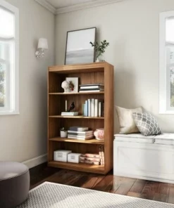 Hastings Home 4-Tier Open Front Bookshelf, Brown -Bookshelves Sales Shop unnamed file 3139