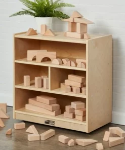 ECR4Kids Building Block Storage Cart - 4-Cubby Birch Cabinet on Casters, 24" H -Bookshelves Sales Shop unnamed file 314