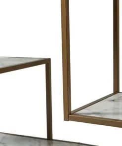 72" Marmo Large 5 Tier Display Shelf Faux Marble/Brass - Teamson Home -Bookshelves Sales Shop unnamed file 3152