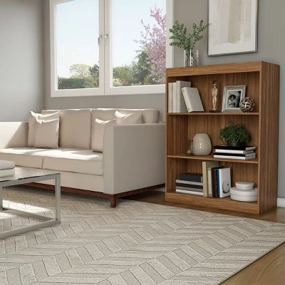 Hastings Home 3-Tier Open Front Bookshelf, Brown 4 Hastings Home 3-Tier Open Front Bookshelf, Brown - Image 2