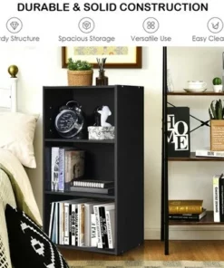 Costway 2 PCS 3 Tier Open Shelf Bookcase Multi-functional Storage Display Cabinet Black -Bookshelves Sales Shop unnamed file 317
