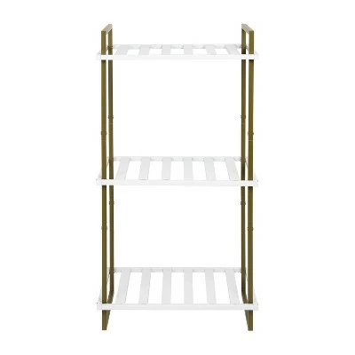 Honey-Can-Do 3 Tier Square Tube Shelf Olive and White 5 Honey-Can-Do 3 Tier Square Tube Shelf Olive and White - Image 3