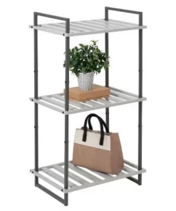 Honey-Can-Do 3 Tier Square Tube Shelf Gray