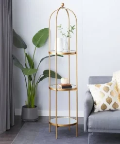 Olivia & May Glam Metal Shelving Gold - Olivia & May