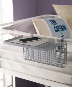 Universal Metal Bunk Bed Shelf Silver/Mesh - Saracina Home