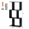 Costway 3-tier S-Shaped Bookcase Free Standing Storage Rack Wooden Display Decor Black -Bookshelves Sales Shop unnamed file 3218