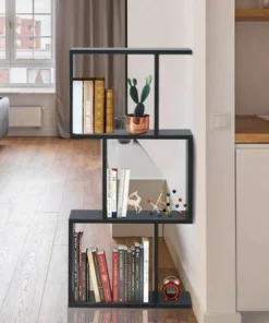 Costway 3-tier S-Shaped Bookcase Free Standing Storage Rack Wooden Display Decor Black 14 Costway 3-tier S-Shaped Bookcase Free Standing Storage Rack Wooden Display Decor Black -Bookshelves Sales Shop unnamed file 3221