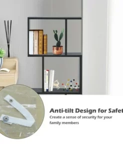 Costway 3-tier S-Shaped Bookcase Free Standing Storage Rack Wooden Display Decor Black 18 Costway 3-tier S-Shaped Bookcase Free Standing Storage Rack Wooden Display Decor Black -Bookshelves Sales Shop unnamed file 3225