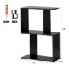 Costway 2-tier S-Shaped Bookcase Free Standing Storage Rack Wooden Display Decor Black -Bookshelves Sales Shop unnamed file 3227