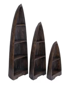 Set of 3 Coastal Wood Shelving Unit - Olivia & May Brown -Bookshelves Sales Shop unnamed file 3240