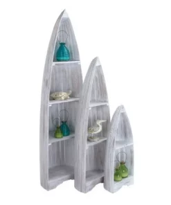 Set of 3 Coastal Wood Shelving Unit - Olivia & May Brown -Bookshelves Sales Shop unnamed file 3241