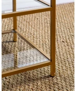 62" Rowledge Gold Glass Book Shelf Gold - Abbyson Living -Bookshelves Sales Shop unnamed file 3254