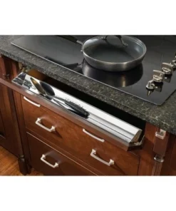 Rev-A-Shelf 6581-31SC-52 31-Inch Stainless Steel Slim Tip-Out Storage Tray with Soft-Close Hinges for Kitchens, Laundry Rooms, or Vanity Cabinets